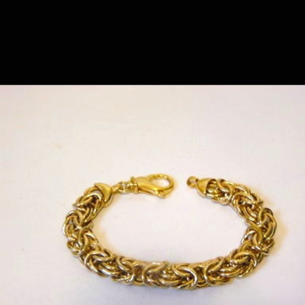 Rare Technibond .925 Bold Byzantine Bracelet 8 Inch